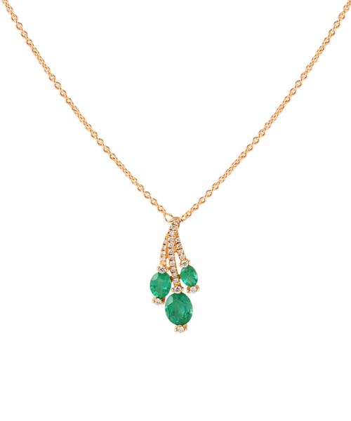 Gold & diamond Necklace with Emerald stones from Sharly Jewellery N01168PYASH