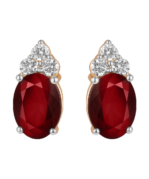 Gold & diamond Earring with stone Sharly Jewellery E0129SYVSH